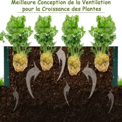 Upphöjd plantercmgslåda, 120x90x30 cm, grön