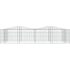 Upphöjd planteringsgabion 200x100x50 cm galvaniserat järn