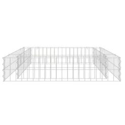 Upphöjd planteringsgabion i galvaniserat stål 100x100x20 cm | Färg: Silver | Storlek: 100x100x20 cm