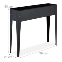 Upphöjd planteringslåda, Metall, 83x99x26 cm, Svart
