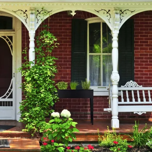 Upphöjd planteringslåda, Metall, 83x99x26 cm, Svart