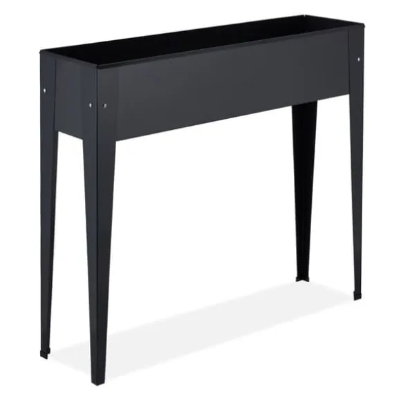 Upphöjd planteringslåda, Metall, 83x99x26 cm, Svart