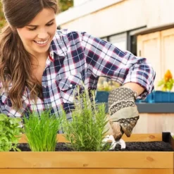 Upphöjd planteringslåda, trä, 78x51x48 cm, natur