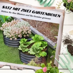 Upphöjd planteringslåda, 60x30 cm, Mörkgrå