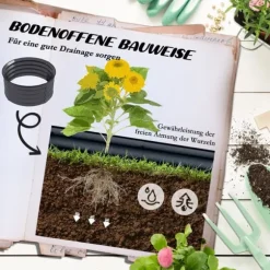 Upphöjd planteringslåda, 60x30 cm, Mörkgrå