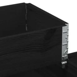 Upphöjd rabatt med 3 nivåer i massiv furu | Färg: Svart | Storlek: 120x80 cm