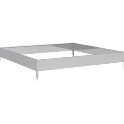 Upphöjd rabattkant i galvaniserat stål - Odla blommor och växter | Storlek: 100x100x18,5 cm