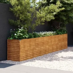 Upphöjd trädgårdsbädd 385x50x69 cm cortenstål