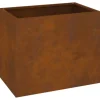 Urbana Trädgårdsplanterare i Väderbiten Stål | Storlek: 50x32x40 cm | Färg: Brun