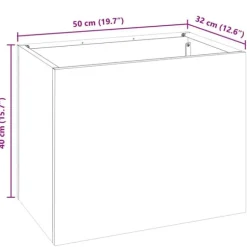 Urbana Trädgårdsplanterare i Väderbiten Stål | Storlek: 50x32x40 cm | Färg: Brun