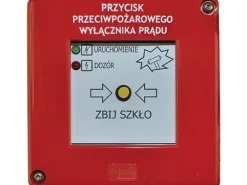 Utanpåliggande brandtryckknapp röd PPWP-A utan hammare 2xLED grön/röd XY med CNBOP-certifikat W0-PPWP-A D1/2K XY ZC
