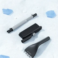 Utdragbar Bil Isskrapa Snöborste i Aluminiumlegering - Multifunktionellt Snöröjningsverktyg kompatibelt med alla bilar