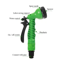 Utdragbar Vattenslang med Munstycke, 5-15 meter