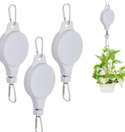 Utdragbara växthängare - Kraftiga växtkrokar med metallkrok - 3 st