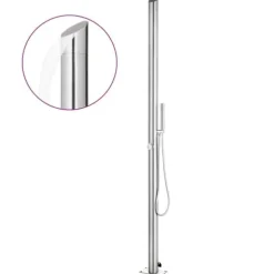 Utedusch 220 cm rostfritt stål