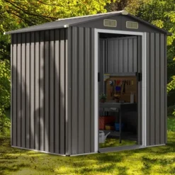 Uteförråd, 196x142x186 cm, Ljusgrå