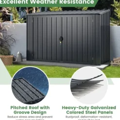 Uteförvarcmgsbod, 193×86×127 cm, Grå