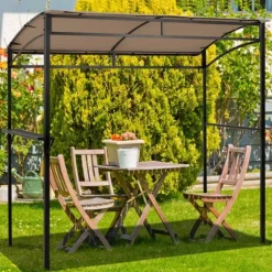 Utegrillstak, 216x134x211 cm, Brun