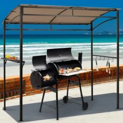 Utegrillstak, 216x134x211 cm, Brun