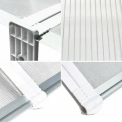 Utomhus dörr- och fönstertak - Markis & skärmtak - 270 x 98,5 cm - Polykarbonat kanalplast - UV- & regnskydd - Aluminiumram - Svart