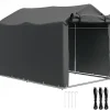 Utomhus förvaringstält - Trädgårdsskjul för verktyg & cyklar - 2,2 x 1,57 x 1,65 m - Vattentätt - UV-skydd - Avtagbar dörr med dragkedja - Grå
