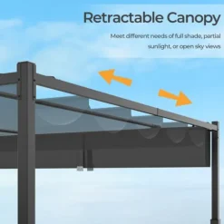 Utomhuspergola, 3M x 3M, Grå