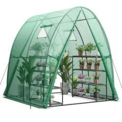 Utomhusväxthus, 6x6x6,6 fot, Grön/Vit