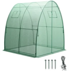 Utomhusväxthus, 6x6x6,6 fot, Grön/Vit