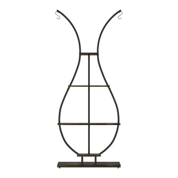 Vasformad växtställning, fem nivåer, dekorativ design,svart