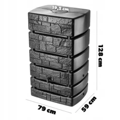 Vattenfat, 500 liters kapacitet, hållbart HDPE-material, kopplas till bevattningssystem, UV-beständigt, 110 cm höjd