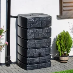 Vattenfat, 500 liters kapacitet, hållbart HDPE-material, kopplas till bevattningssystem, UV-beständigt, 110 cm höjd