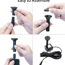 Vattenfontän med solceller och 4 sprinklerhuvuden