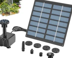 Vattenfontän med solceller och 6 sprinklerhuvuden Munstycken-Sol Fontänpump