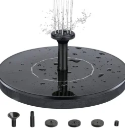 Vattenfontän solcellsdriven 13 cm Svart