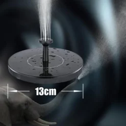 Vattenfontän solcellsdriven 13 cm Svart