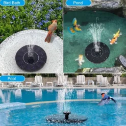 Vattenfontän solcellsdriven 13 cm Svart