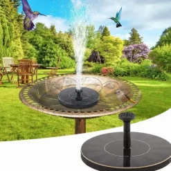 Vattenfontän solcellsdriven 16 cm solcellsfontän vatten fontän utomhus Svart