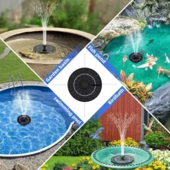 Vattenfontän solcellsdriven 16 cm solcellsfontän vatten fontän utomhus Svart