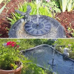 Vattenfontän solcellsdriven 16 cm solcellsfontän vatten fontän utomhus Svart