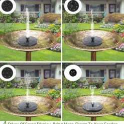 Vattenfontän solcellsdriven 16 cm solcellsfontän vatten fontän utomhus Svart