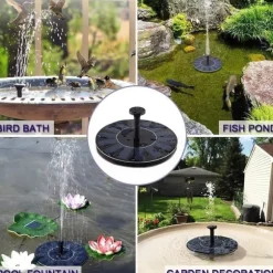 Vattenfontän solcellsdriven 16 cm solcellsfontän vatten fontän utomhus Svart