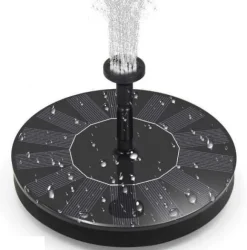 Vattenfontän solcellsdriven 16 cm Svart