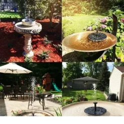 Vattenfontän solcellsdriven 16 cm Svart