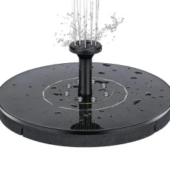 Vattenfontän solcellsdriven 18 cm med vit LED-belysning