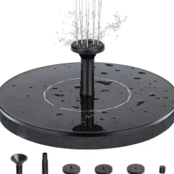 Vattenfontän solcellsdriven 13 cm solcellsfontän vatten fontän utomhus Svart