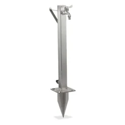 Vattenkran med slanghållare, 66x30x15 cm, Silver