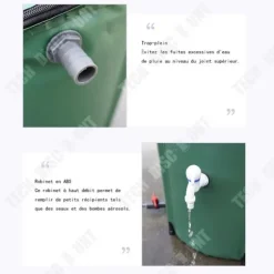 Vattenlagringsbehållare - PVC - 1000L - Fällbar - Multifunktionell - Trädgård