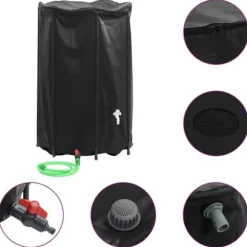 Vattentank med kran vikbar 1000 L PVC