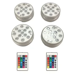 Vattentäta RGB LED-lampor för pool 4-pack med fjärrkontroll
