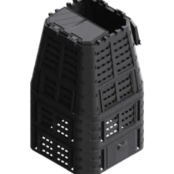 Väderbeständig kompostlåda 1000 L - Effektiv kompostering | Färg: Svart | Storlek: 93,3x93,3x146 cm